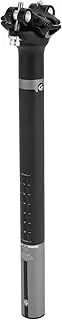 X AUTOHAUX Bike Seat Posts Shock Absorbing Bike Saddle Post Seat Tube Matte Black Gray 1 Pc 25.4x300mm Carbon Fiber