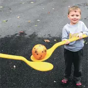 Ginormous 70cm Long Spoon Set (Set of 6 in Various Colours. Eggs not Included)