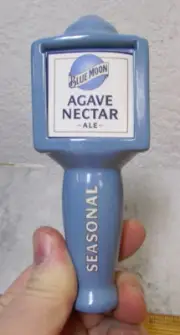 Seasonal Blue Moon Beer Tap Handle, Agave Nectar Ale, NEW unused 6 inch tall
