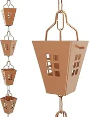 DFTDFYXYRain Chain Adjustable Aluminum Rain Chains for Gutters 3.2-26.2FT Window Garden Decorations with Fixer and Hook,for Decorate The Garden,Patio,Temple,Replacement Downpipe(Gold),3.6m(11.8ft)