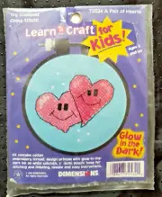 Dimensions Learn a Craft "A Pair of Hearts" Embroidery Kit with Hoop Size 3"