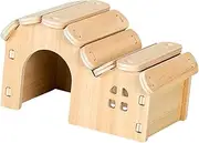 Ｂｅｓｇａ Hamster Wood House Hamster Habitats Decor Toy Supplies Handcrafted Hideout Hut Animal Cabinet for Gerbils Mouse Small Pets