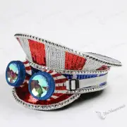 USA Steampunk Burning Man Goggle Cap Festival Part New Year Party Hat W/Goggles