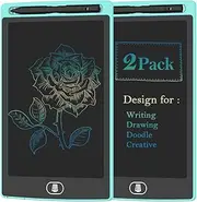 [2 Pack] 8.5 Inch Reusable Colorful LCD Writing Tablet Ewriter,TIQUS Doodle Drawing Pad Game Playing Board, Teacher Planner Bulletin Notepad Board with Stylus - Light Blue