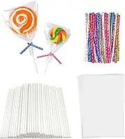 HAIKING Lollipop Sticks, 300 Pcs Cake Pop Sticks Set for Lollipop, Hard Candy, Chocolate (8 * 12cm)