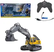 Wheelfun Huina 1/18 RC Toys 13550 Remote Control Excavator 11Ch 350° Rotation RC Digger 2.4G Radio Battery Light Sound USB