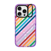 iPhone 16 Pro Impact Ring Stand Case MagSafe Compatible Rainbow Stripes 45