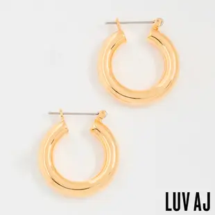 LUV AJ 好萊塢潮牌 金色簡約 小寬版中圓耳環 BABY AMALFI TUBE HOOPS