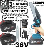 8in1 Mini Cordless 36V Chainsaw 2X Battery-Powered Wood Cutter Rechargeable