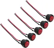 HAWILLOSCH 5pcs Push Button Switch Replacement Parts Automotive Replacement Switches Momentary Switch 12 Button Automotive Switch Small Switch Switches for Cars Car Switch Abs Red