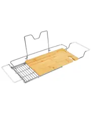 ToiletTree Products Stainless Steel Bamboo Bath Caddy