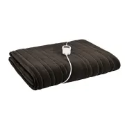 Plush Electric Heated Throw Blanket - Dark Chocolate, 200cm x 180cm - 200 x 180cm