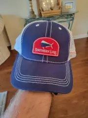 NWT Southern Lure Trucker Hat Cap Men’s Navy Blue Mesh Snapback Fishing Outdoor