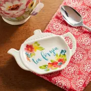 Pioneer Woman Tea Bag Holder Spoon Rest Tea For You Wildflower Whimsy Floral New