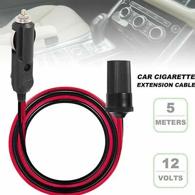 16 Ft Car Cigarette Lighter Socket Extension Cord Cable Heavey Duty 12v