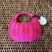 NWT Kate Spade New York x Target Pink Wicker Crescent Bag Purse New