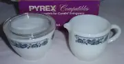 Pyrex Compatibles Old Town Blue Onion 53-5 Sugar and Creamer Set Corning USA NIB