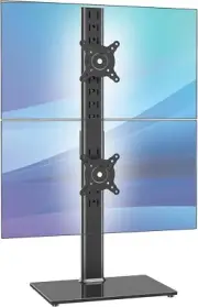 Dual Monitor Stand - Vertical Stack Screen Free-Standing Desk Mount Arm Riser