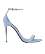 Dolce Gabbana DG Logo Plaque Sandals 37.5 light blue