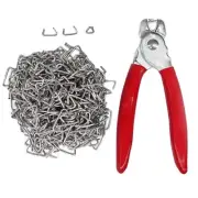 Hog Ring Pliers Straight & 500 Galvanized Hog Rings, Professional Upholstery ...