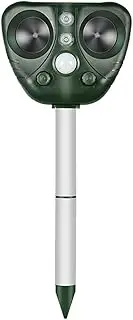 EZONEDEAL Ultrasonic Fox Cat Repellent Dog Chaser Solar Powered Animal Scarer Repellent for Garden for Wild Animals