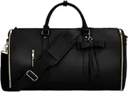 [Perfeclan] PU Leather Duffle Bag Tote for Men Women Weekender Bag for Wedding Dress Outdoor