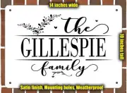 Gillespie Family Decorative Metal Door or Wall Plaque (Style 2)