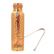 100% Pure Copper Water Bottle For Yoga Ayurveda Health Benefits 950 ml Hammered