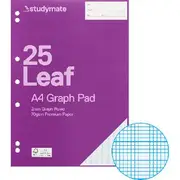 Studymate A4 70gsm 2mm Graph Pad 25 Sheets