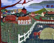 Art Farm Landscape Ceramic Mural Backsplash Bath Tile #2197