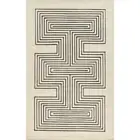 Color Subtle Wool Rug – Hand-Tufted Beige Arcs on Light Gray/Beige, Elegant Rug