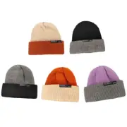 Color Matching Wool Hat Double-sided Knitted Hat Daily Wear Wild for Men Women