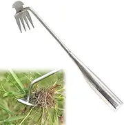 Weeding Artifact Uprooting Weeding Tool, 15.7in Weed Puller Tool Garden Weed Pulling Tool with Handle, 4 Teethes Dual Purpose Manual Multifunctional Weeders Tool for Garden /1382