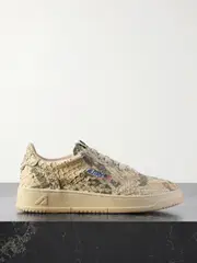 [Autry] Autry - Super Vintage Distressed Snake-effect Leather Sneakers - Snake print - IT38 IT 38 Animal print