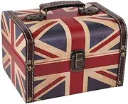 WaaHome Treasure Box 7.1'' British Flag Decorative Wooden Jewelry Keepsake Storage Box with Lids - Vintage Treasure Chest for Kids Girls Women Men, Home Decor