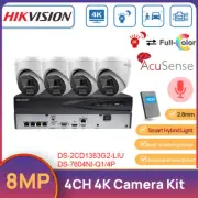 Hikvision 4CH 4K CCTV System MIC 8MP Dual Light Full Color+IR IP Camera HDD Kit