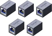 ZUZONG 10GB RJ45 Coupler Ethernet Coupler, 10Gbps in Line Coupler for Cat8/Cat7/Cat6a/Cat6/Cat5e/Cat5 Ethernet Cable Extender Adapter for PC Router Modem PS5 Xbox Female to Female (5 PCS