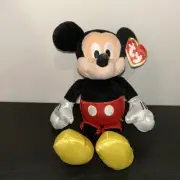Ty Sparkle Mickey Mouse 7" Beanie Baby Plush Stuffed Disney Extra Blank Tag