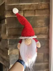 Crocheted Santa Gnome Handmade Amigurumi Christmas Plushie