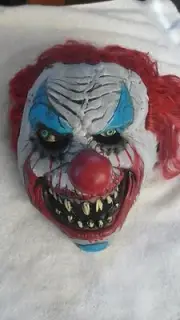 Hairy Latex Scary Creepy Clown Adult Halloween Mask