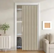 JILRON 100% Blackout Fabric Folding Door Curtain with Magnetic Closure - Acco...