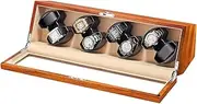 [CFZSALK] Solid Wood Watch Winder Box for 8 Automatic Watches with Glass Top Quiet Motor AC Adapter Battery USB Powered Watch Winder for Automatic Watches KeYJ