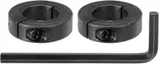 uxcell Bore 30 mm Single Split Shaft Collar 54 mm OD 15 mm Thickness Carbon Steel Locking Collar Clamp Style with Set Screw & Hex Wrench for Machine Tools Industry (Black, Pack of 2)