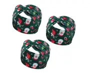 Stretch Knotted Headbands Head Bandana Elastic Head Bands Sweatband For Women，Christmas Festival Theme Party Costume Headbands,Green