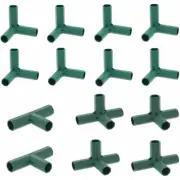 Green 3 Way Cross Greenhouse Frame Connector PVC Fitting Built to Last