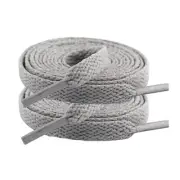 47" Solid Color Flat Shoelaces for Sneakers Hiking Boots Light Gray (2 Pair)