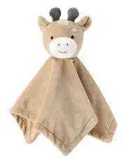The Peanutshell Madagascar Giraffe Print Security Blanket 31x31cm in Brown