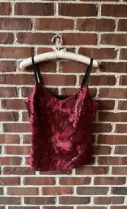 White House Black Market Cranberry Sequin Top Womens Size XS NWT Sleeveless