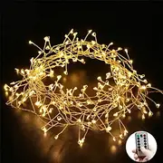 String Lights 3M 6M USB Remote Control Copper Wire LED Firecracker String Lights 100LEDs 200LEDs Firecracker Fairy Light For Christmas Wedding Holiday Party Ho