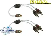 DNA RCA Y SPLIT SPLITTER 1 FEMALE TO 2 MALE PRO SPEC INTERCONNECT BLUE BRCA412BU